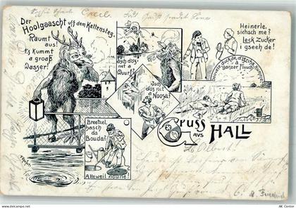 74523 W7170 Schwäbisch Hall 1901 Künstlerkarte Hall Der Hoolgaascht uff ... - 13649585