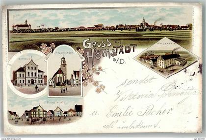89420 W8884 Höchstädt a d Donau 1900 Lithographie Rathaus Marktplatz Pfa... - 13667993