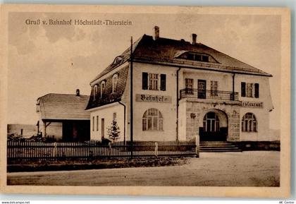 95186 W8671 Höchstädt , Oberfr Foto AK Bahnhofs-Gasthaus Höchstädt-Thier... - 13656453