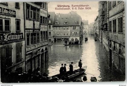 97070 W8700 Würzburg - Karmelitterstraße Hochwasser 1909 Betten und Wäsc... - 52052672