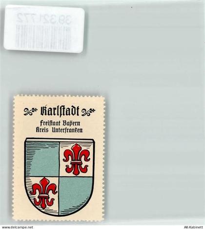 97753 W8782 Karlstadt , Main - Vignette Wappen Freistaat Bayern Kreis Un... - 39321772