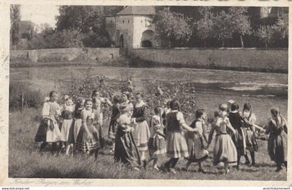 Dinkelsbühl, Kinder-Zeche, Kinder-Reigen am Weiher gl1935 #E7251