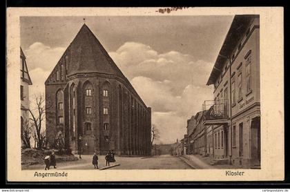 AK Angermünde, Kloster und Strasse mit Kindern