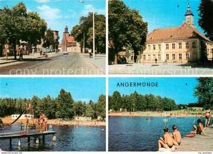 Angermuende Berliner Strasse Rathaus Freibad Wolletzsee Badestrand