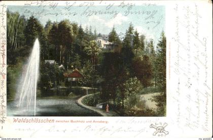 Annaberg-Buchholz Erzgebirge Annaberg-Buchholz Waldschloesschen Springbrunnen Te