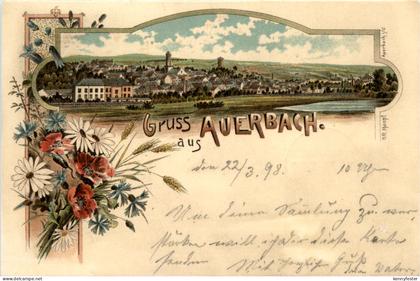 Gruss aus Auerbach Vogtland - Litho