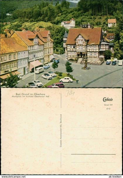 Bad Grund (Harz) Bad Grund (Harz) Marktplatz mit Kurhotel Oberharzer Hof 1970