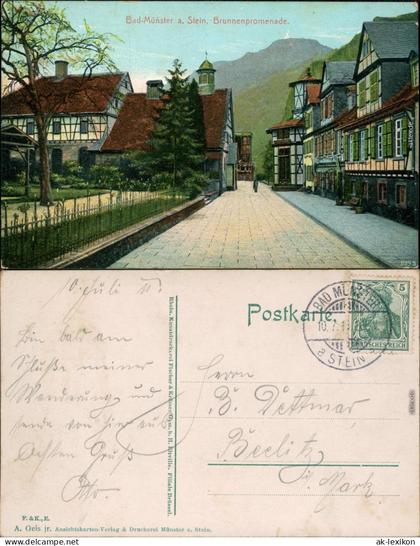Ansichtskarte Bad Münster am Stein-Ebernburg Brunnenpromenade 1911