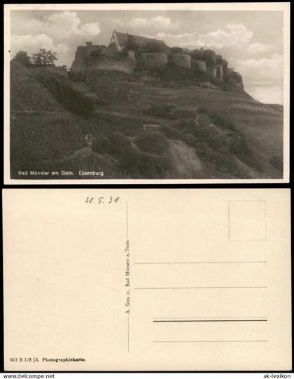Bad Münster am Stein-Ebernburg Ebernburg (Castle) Gesamtansicht der Burg 1931