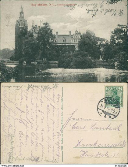 Ansichtskarte Bad Muskau Schloß Südseite 1914