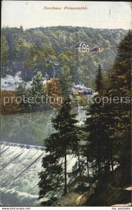 Bad Schlema Forsthaus Prinzenhoehle Wehr Zwickauer Mulde Eisenbahn