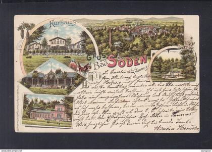 Lithographie Bad Soden 1900