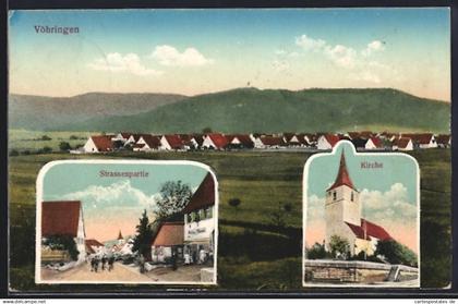 AK Vöhringen / Württ., Strassenpartie, Kirche und Totalansicht