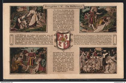 AK Weingarten i. W., Szenen aus der Welfensage