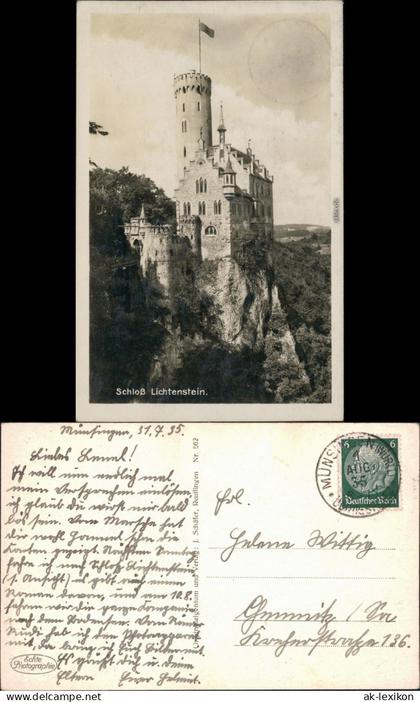 Ansichtskarte Lichtenstein (Württemberg) Schloss Lichtenstein 1935