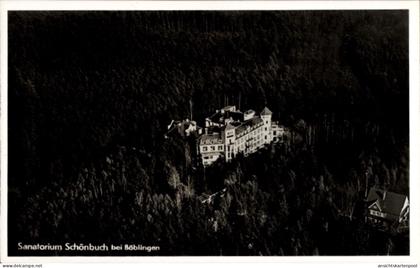 CPA Böblingen in Württemberg, Sanatorium Schönbuch, Wald, Luftaufnahme, Böblingen
