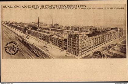 CPA Kornwestheim in Württemberg, Salamander Schuhfabriken, J. Siegle & Cie.