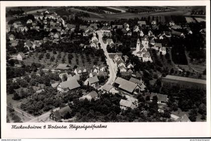 CPA Meckenbeuren in Oberschwaben Württemberg, Gesamtansicht, Fliegeraufnahme