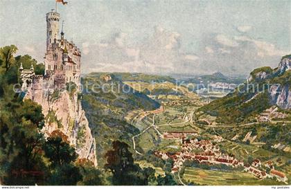 Lichtenstein Wuerttemberg Schloss Lichtenstein mit Honauertal