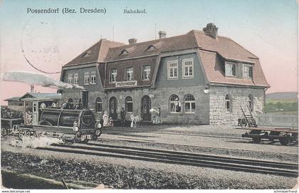 AK Possendorf Bahnhof Windbergbahn Zug a Bannewitz Welschhufe Hänichen Cunnersdorf Karsdorf Boderitz Dresden Gittersee