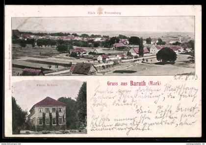 AK Baruth /Mark, Blick vom Frauenberg, Fürstliches Schloss