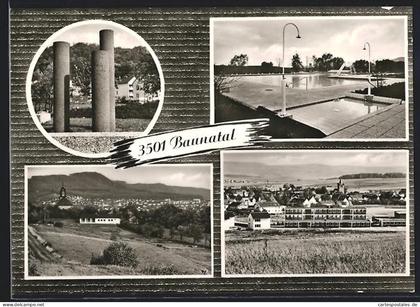 AK Baunatal, Schwimmbad, Ortsansicht, Säulen