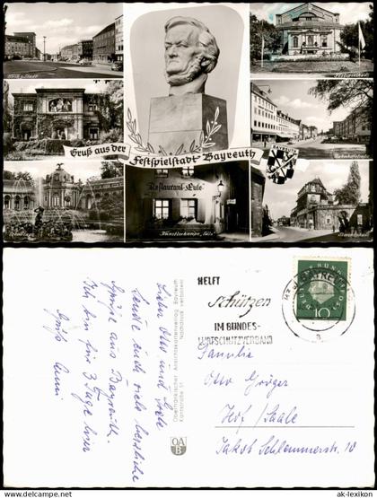 Ansichtskarte Bayreuth MB: Straße, Plätze, Gasthaus 1961