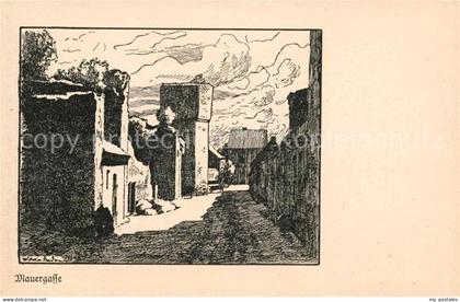 Beeskow Mauergasse Zeichnung Wilhelm Zadow