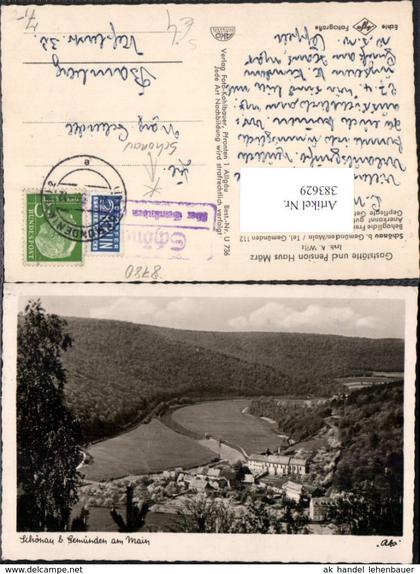 383629,Schönau b. Gemünden am Main Totale Posthilfsstempel Schönau über Gemünden