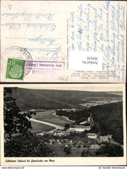 383630,Schönau b. Gemünden am Main Totale Posthilfsstempel Schönau über Gemünden