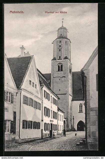 AK Monheim /Schwaben, Pfarrhof mit Kirche