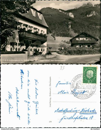 Ansichtskarte Aschau im Chiemgau Straßenpartie Erholungsheim 1959