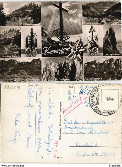 Ansichtskarte Chiemgau-Kampenwand Mehrbild-AK mit vielen Berg-Ansichten 1958