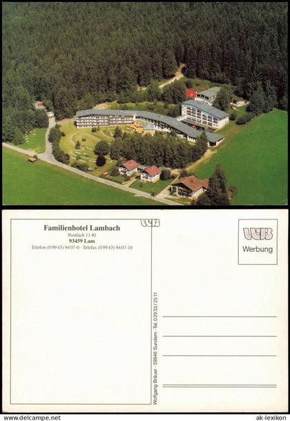 Ansichtskarte Lambach-Lam (Oberpfalz) Familienhotel Lambach, Luftaufnahme 1980