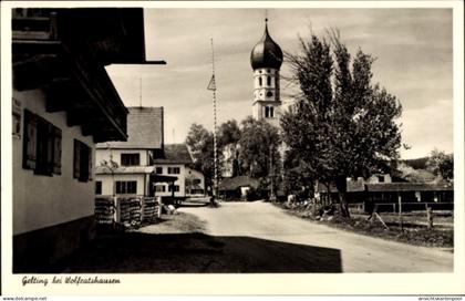 CPA Gelting Geretsried in Oberbayern, Gelting bei Wolfratshausen, Kirche, Straßenansicht, foto