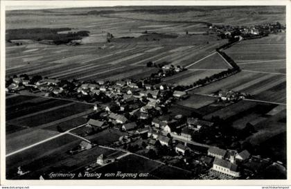 CPA Germering bei München, Luftaufnahme von Pasing, Felder, Häuser
