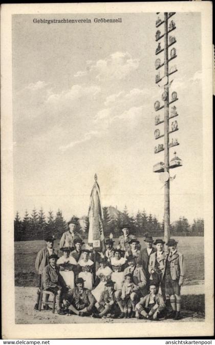 CPA Gröbenzell Oberbayern, Gebirgstrachtenverein, Gruppenbild