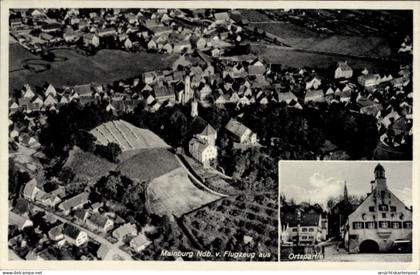 CPA Mainburg im Hallertau Niederbayern, Luftaufnahme von Ortspartie, Häuser, Felder