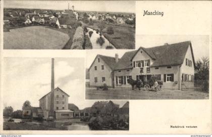 CPA Manching an der Donau Oberbayern, Teilansichten, Gasthof