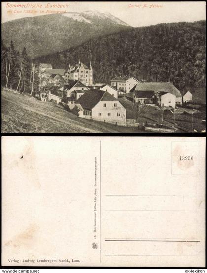 Lambach Sommerfrische Lambach mit Ossa (1293 m) im Hintergrund 1910