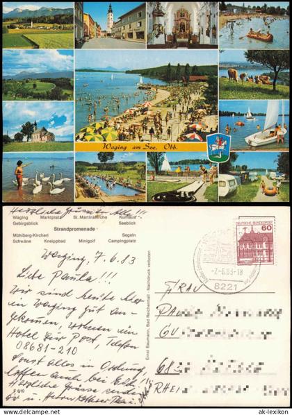 Waging am See Wagingersee Waging Ortsansichten (Mehrbildkarte) 1983