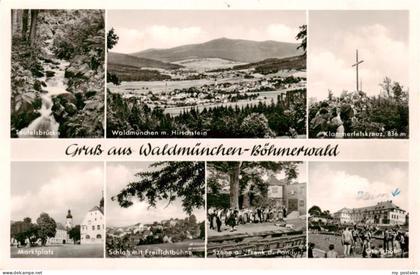 Waldmuenchen Cham Bayern Teufelsbruecke Hirschstein Klammerfelskreuz Marktplatz