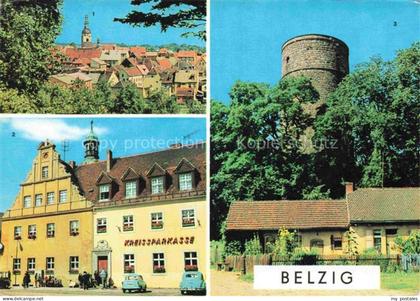 Belzig Bad Brandenburg Blick-auf-Belzig Am-Markt Wehrturm-Burghof Kreissparkasse