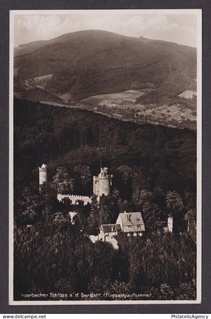 Vintage postcard Auerbach Bensheim Castle Aerial View Bergstrasse Hesse Germany