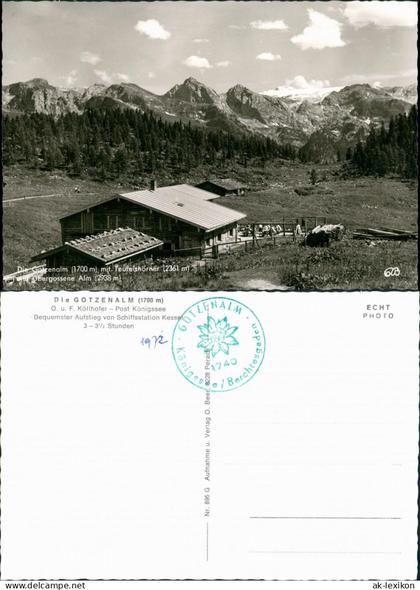 Ansichtskarte Berchtesgaden Gotzenalm (Berg, Berchtesgaden) 1964