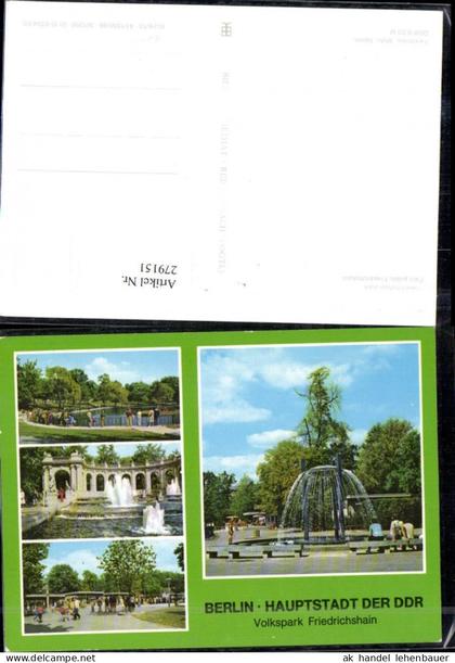 279151,Berlin Volkspark Friedrichshain Wasserkünste Springbrunnen Mehrbildkarte