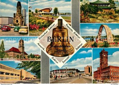 BERLIN  CITY Gedaechtniskirche Kongresshalle Rathaus Schoeneberg Universitaet Ba