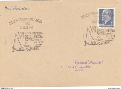Berlin-Friedrichsfelde, Sonderstempel Nebelpokal Müggelsee gl1966 #F6982