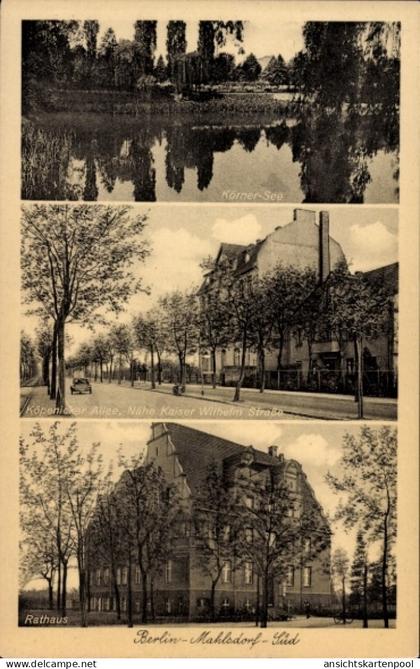 CPA Berlin Mahlsdorf Süd, Körner See, Köpenicker Allee, Rathaus