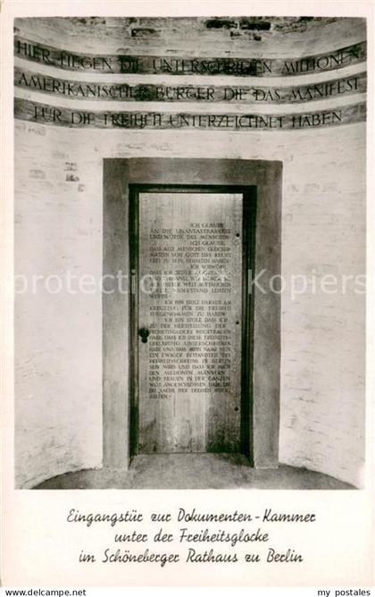 Schoeneberg Berlin einganstuer zur Dokumentenkammer unter der Freiheitsglocke im